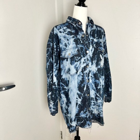 ✨Upcycled | Playboy x Missguided Logo Embroidered Denim Dress | Size 4 | Blue - Picture 12 of 16